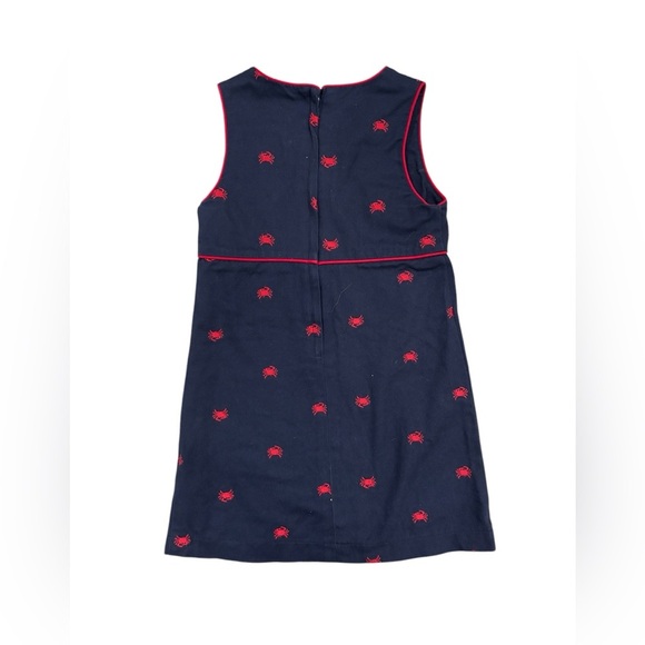 Hartstrings Lobster Crab Nautical Preppy Sleeveless Navy Blue Red Dress Size 5 - Picture 5 of 6